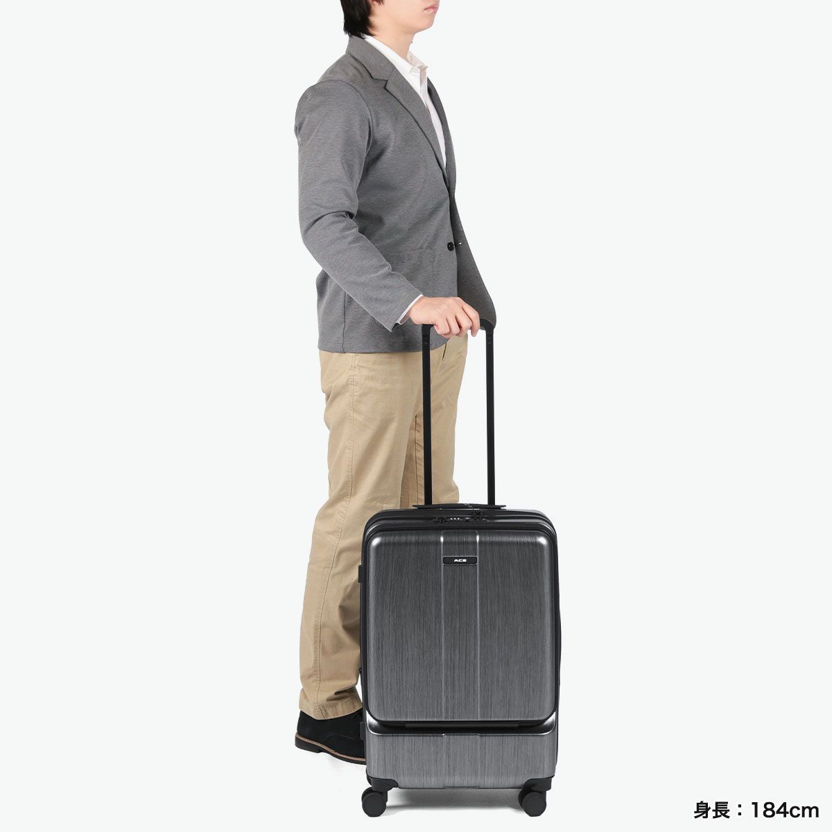 エース スーツケース Mサイズ ACE キャリーケース 46L 57L フロント
