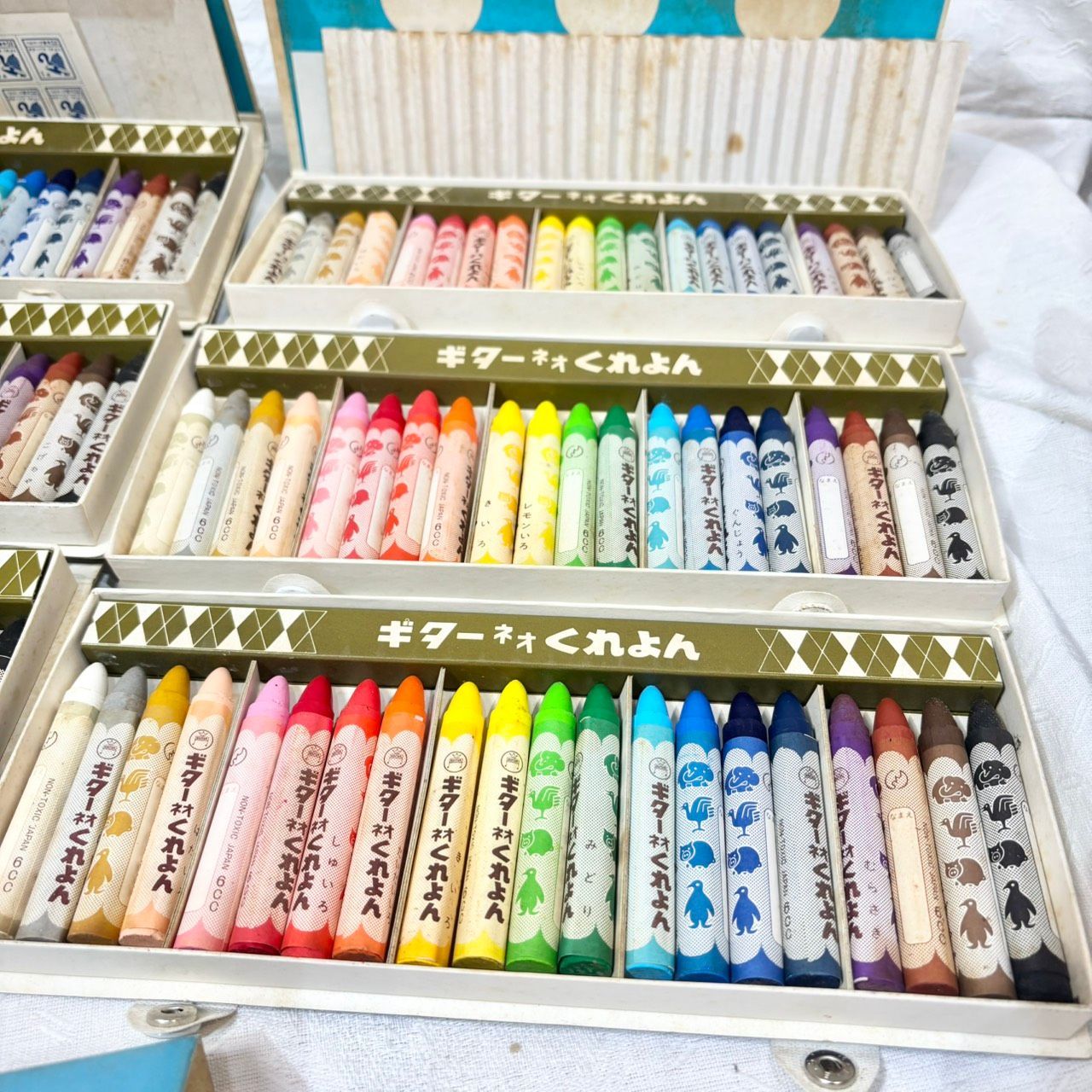 428 クレヨンセット 7セット 昭和レトロ ギターネオくれよん 20色 16色