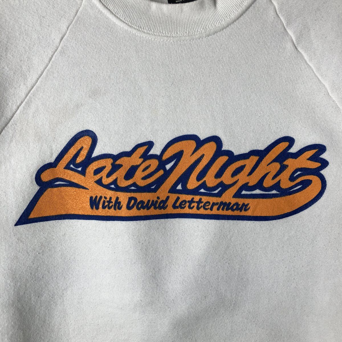 古着 80年代 スクリーンスターズ SCREEN STARS Late Show with David Letterman プリントスウェットシャツ トレーナー USA製 メンズM相当 ヴィンテージ/eaa596357 古着 80年代 スクリーンスターズ SCREEN STARS Late Show with David