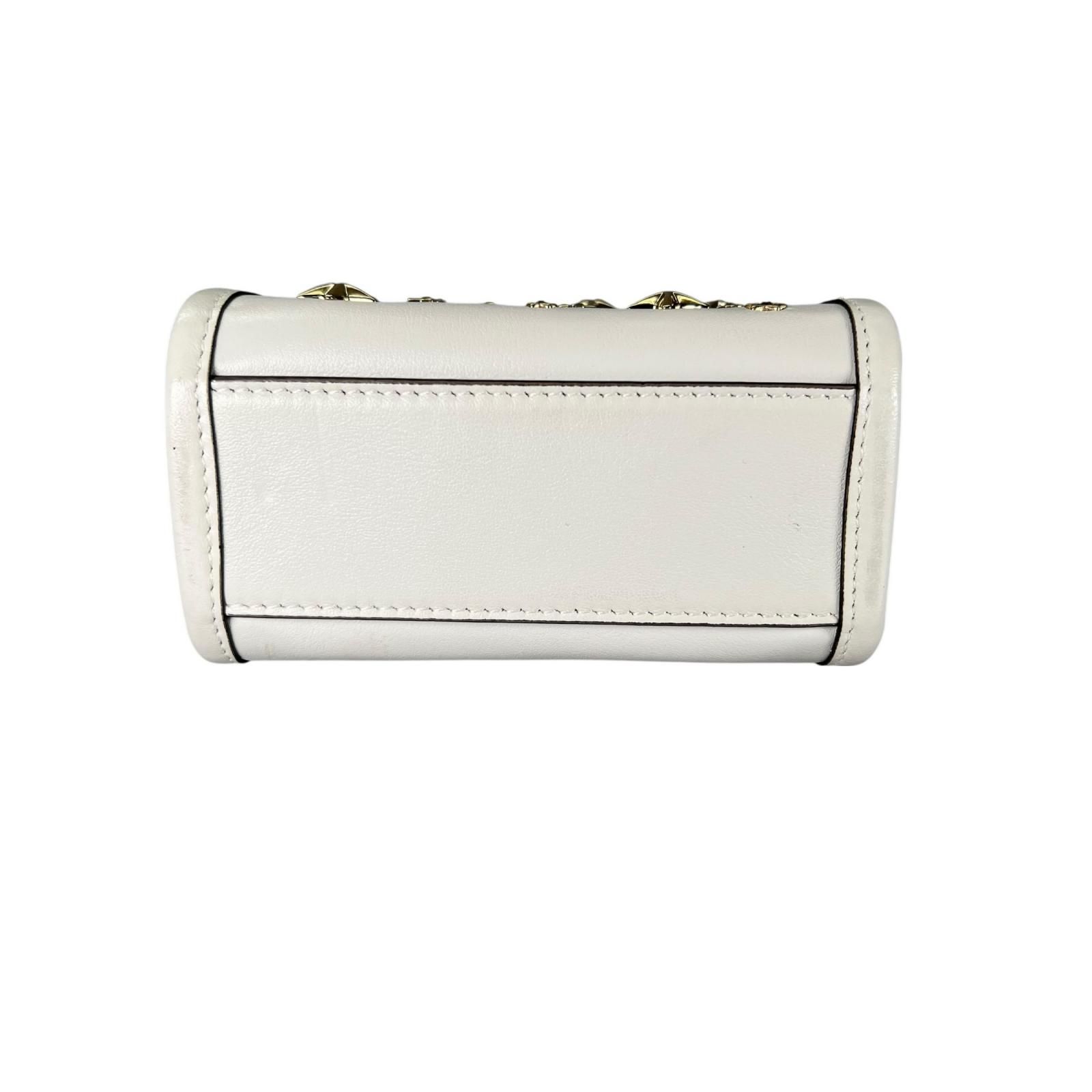 JIMMY CHOO ジミーチュウ スタッズ ショルダーバッグ レザー ホワイト 
