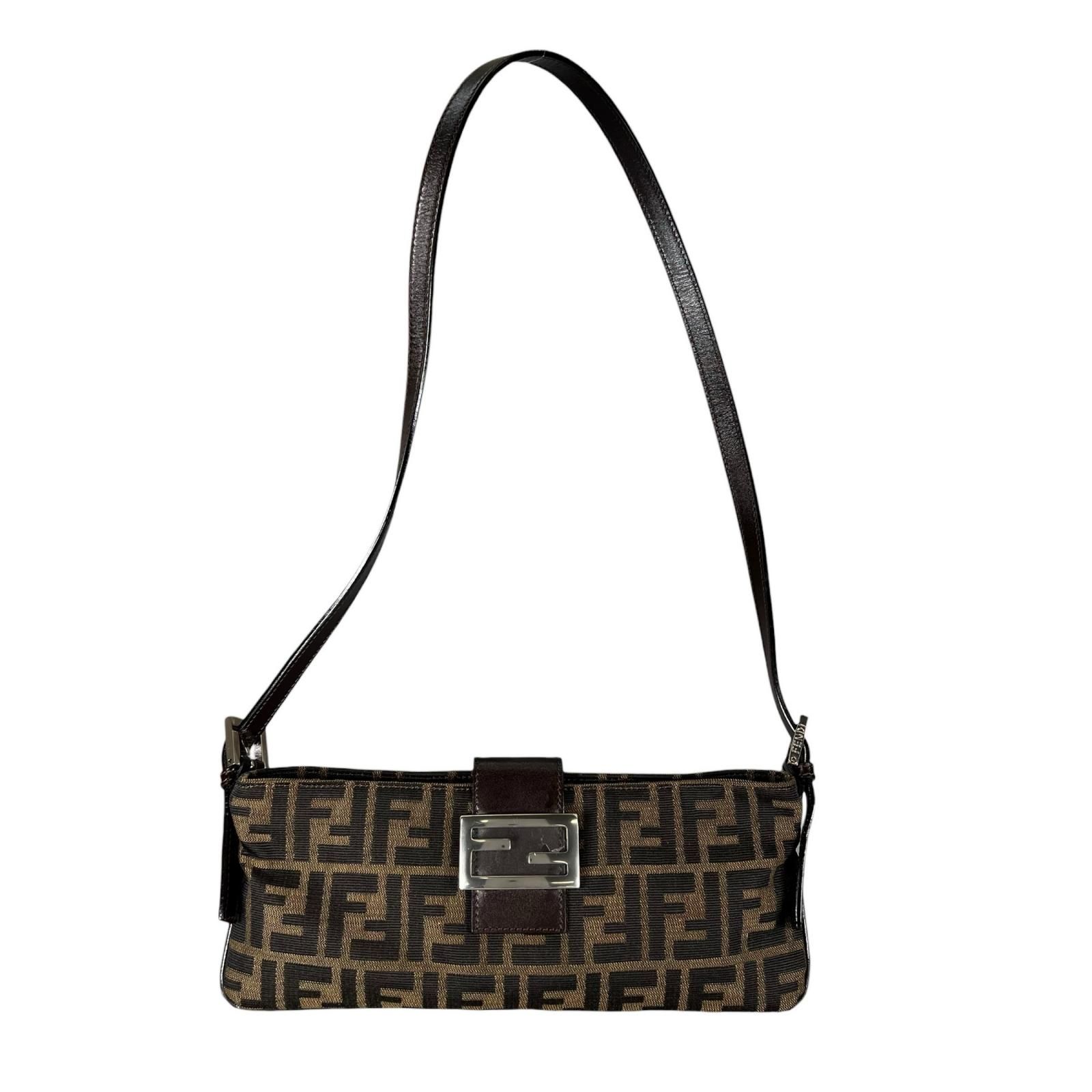 FENDI フェンディ ズッカ マンマバケット ショルダーバッグ キャンバス 