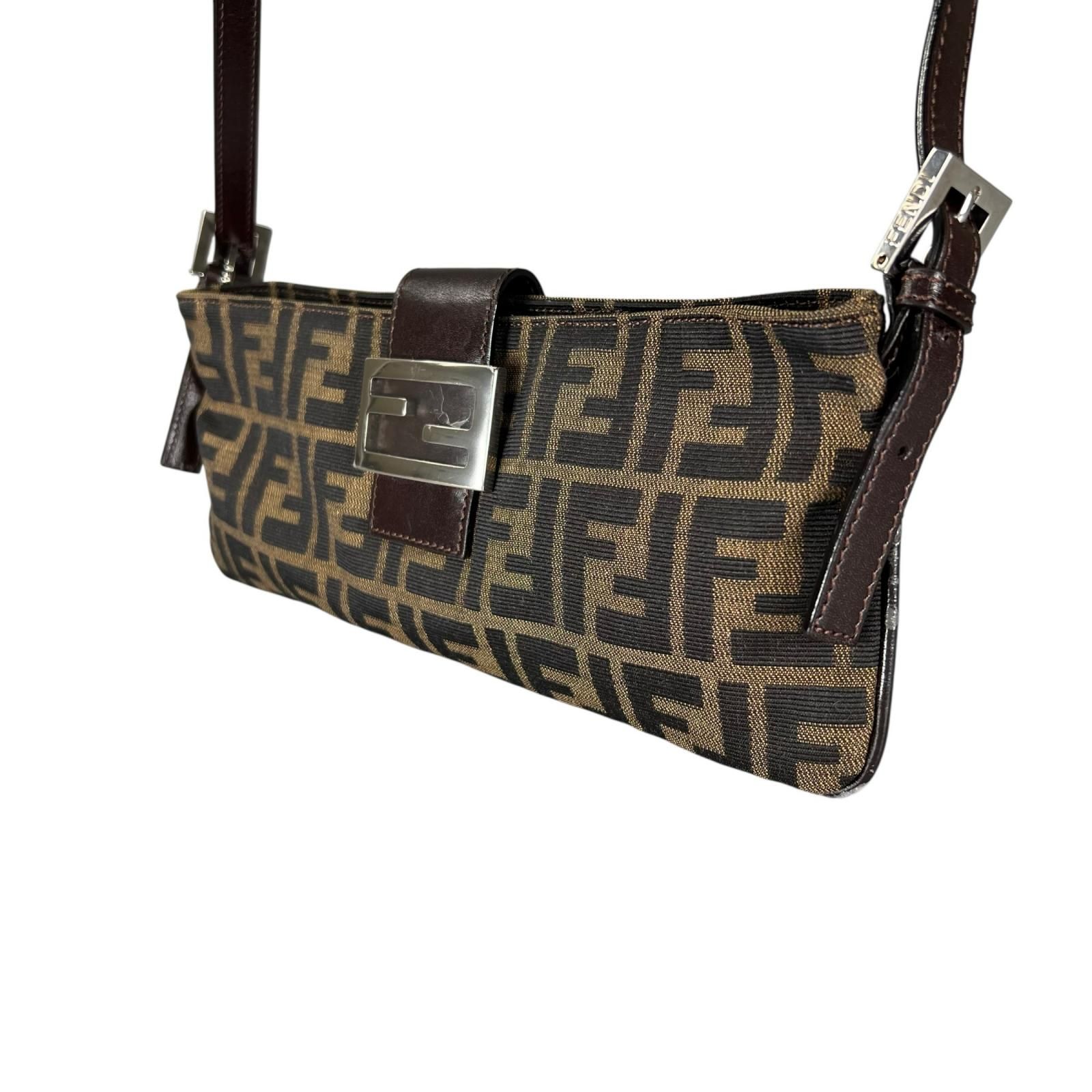 FENDI フェンディ ズッカ マンマバケット ショルダーバッグ キャンバス 