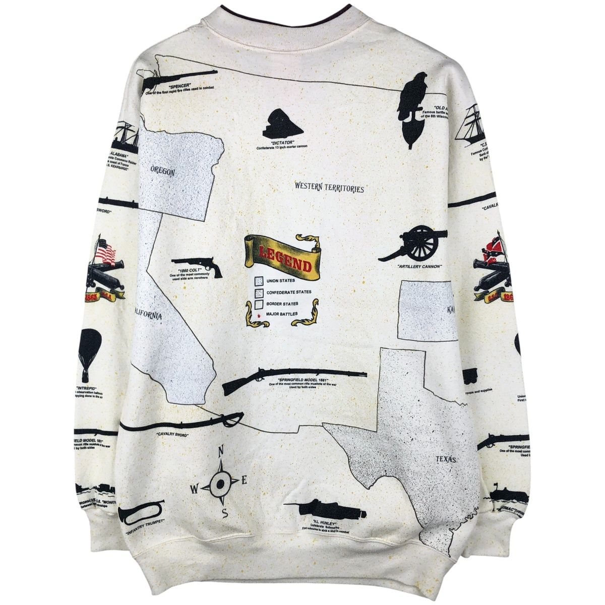 古着 90年代 Art Unlimited Sportswear 総柄 プリントスウェットシャツ 