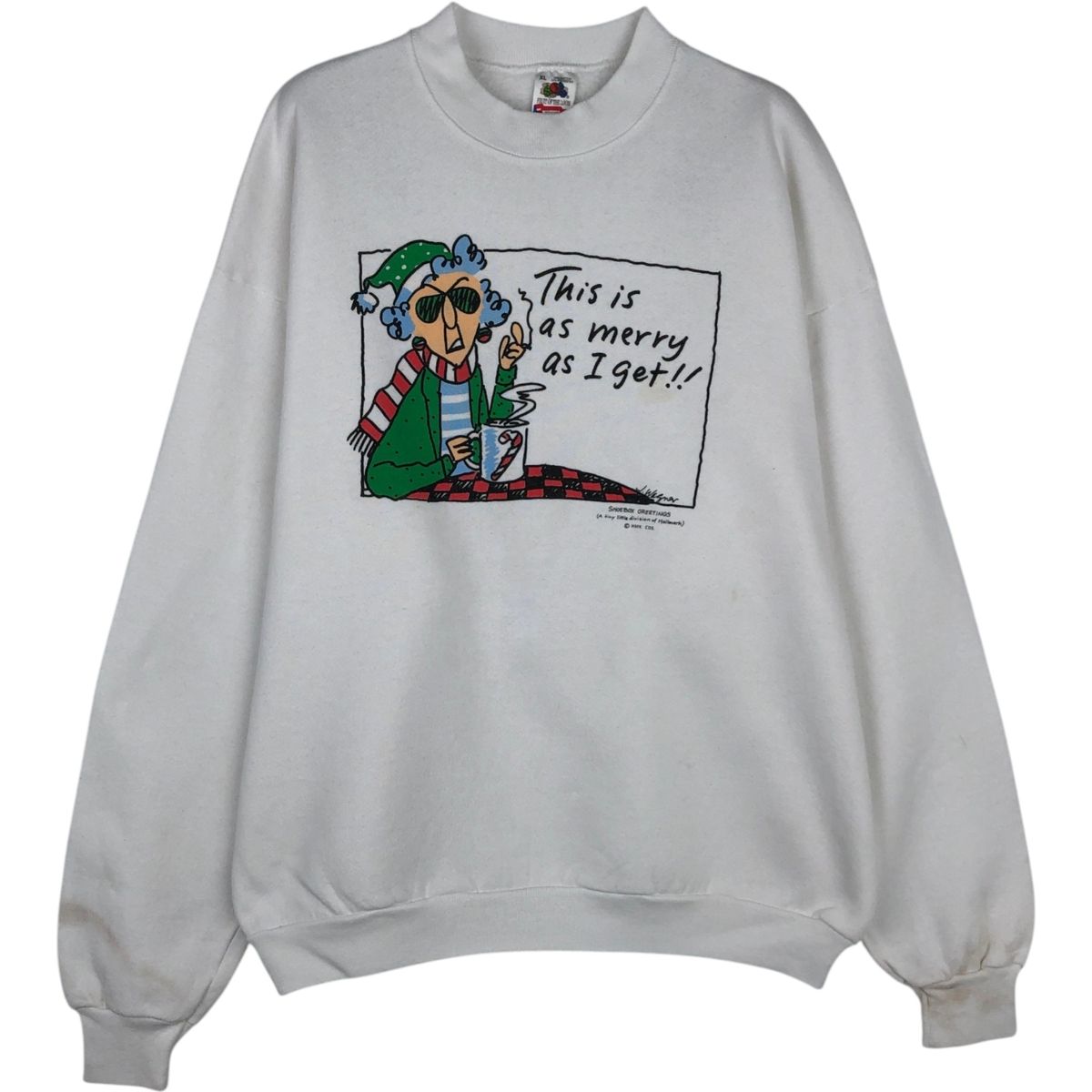 古着 90年代 フルーツオブザルーム FRUIT OF THE LOOM メッセージ プリントスウェットシャツ トレーナー USA製 メンズXL相当 ヴィンテージ/eaa619429 古着 90年代 フルーツオブザルーム FRUIT OF THE LOOM メッセージ