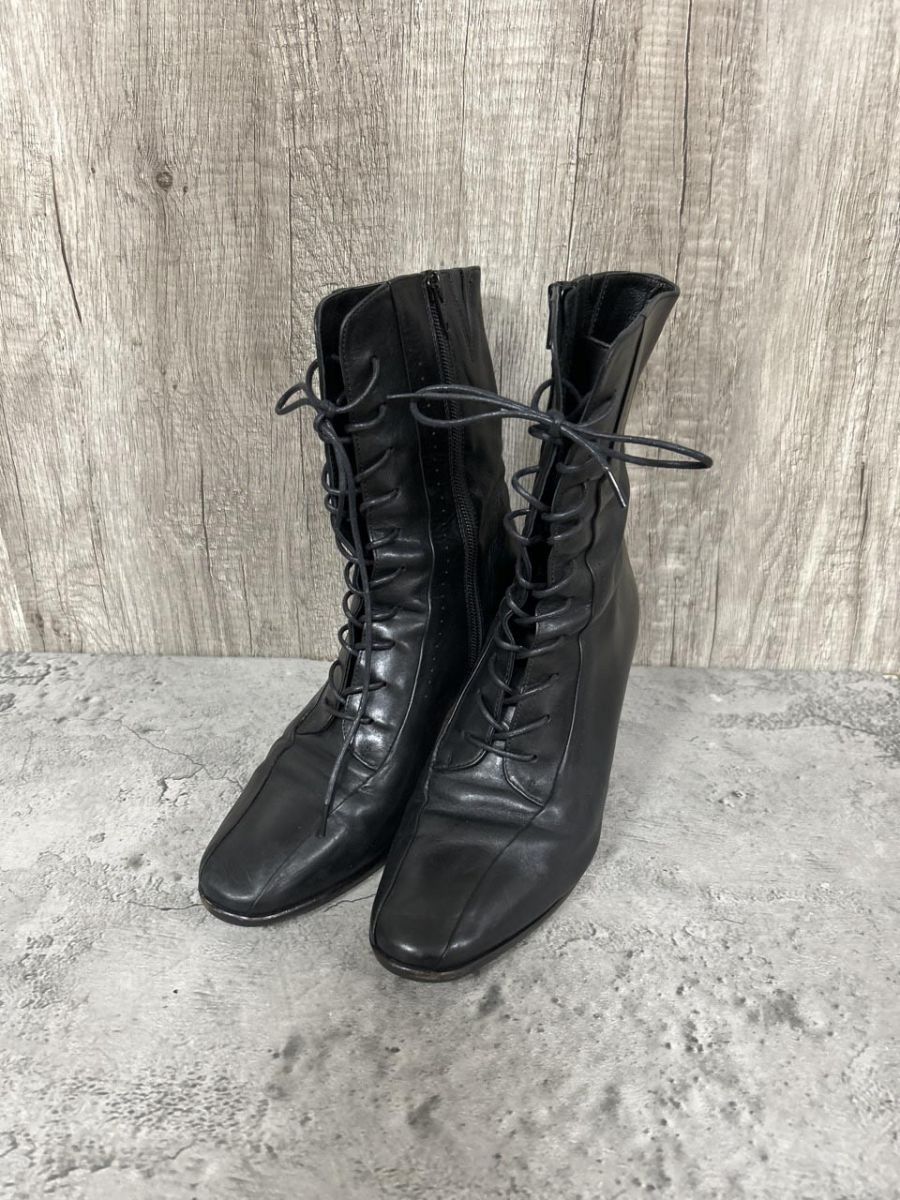 Apres applet Japanese lace up boots size 24/black ■■◎ women