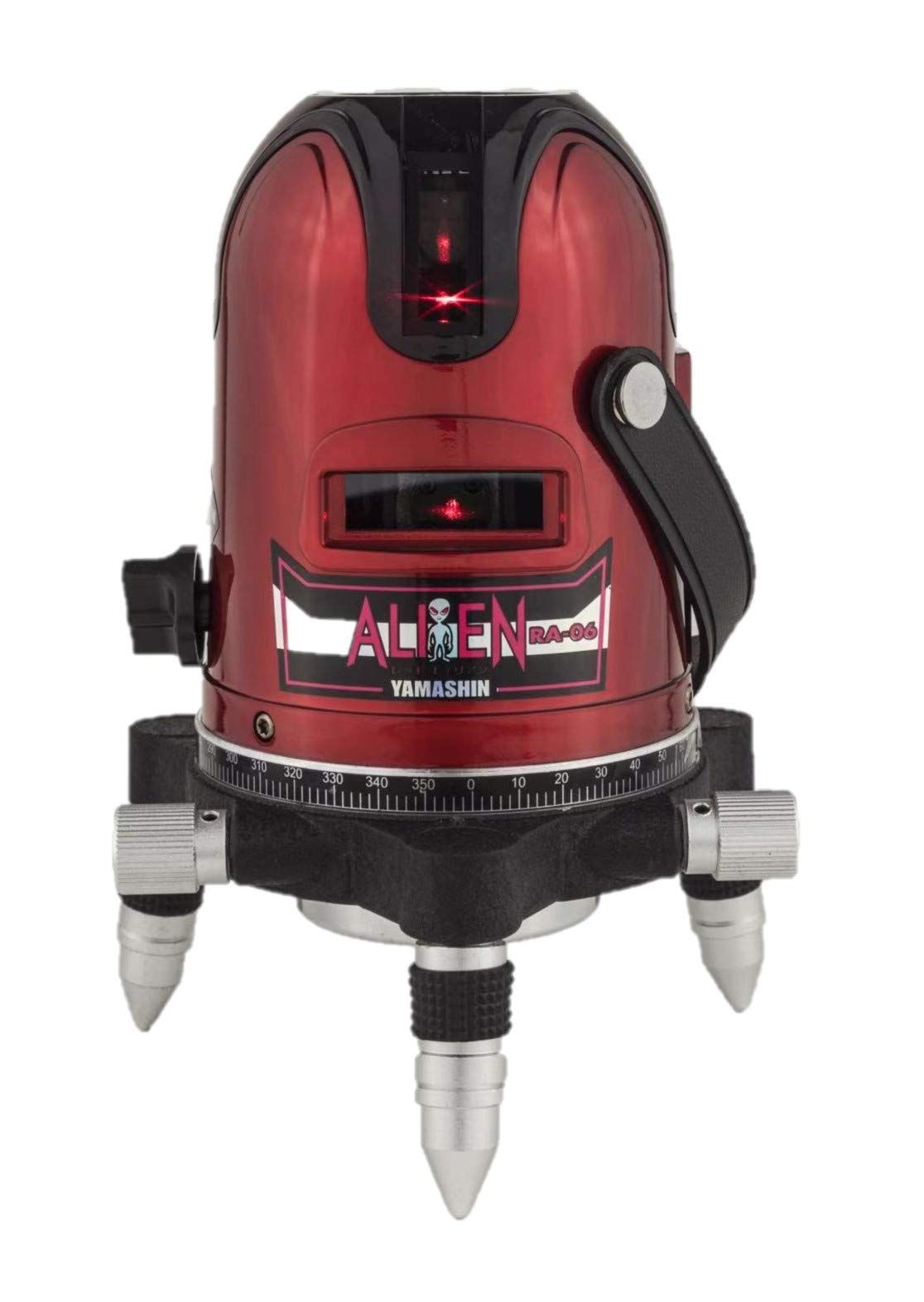 送料無料 山真製鋸 Y sGOD JAPAN レッドエイリアン レーザー墨出し器 RA-06 4方向大矩 4垂直 1水平ライン照射タイプ レッド