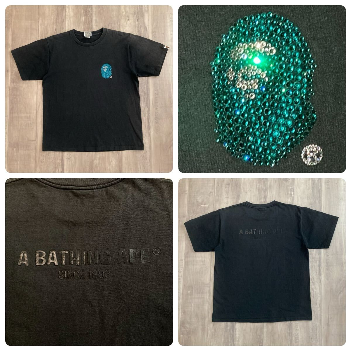 スワロフスキー APE HEAD LOGO Tシャツ Lサイズ a bathing ape BAPE 