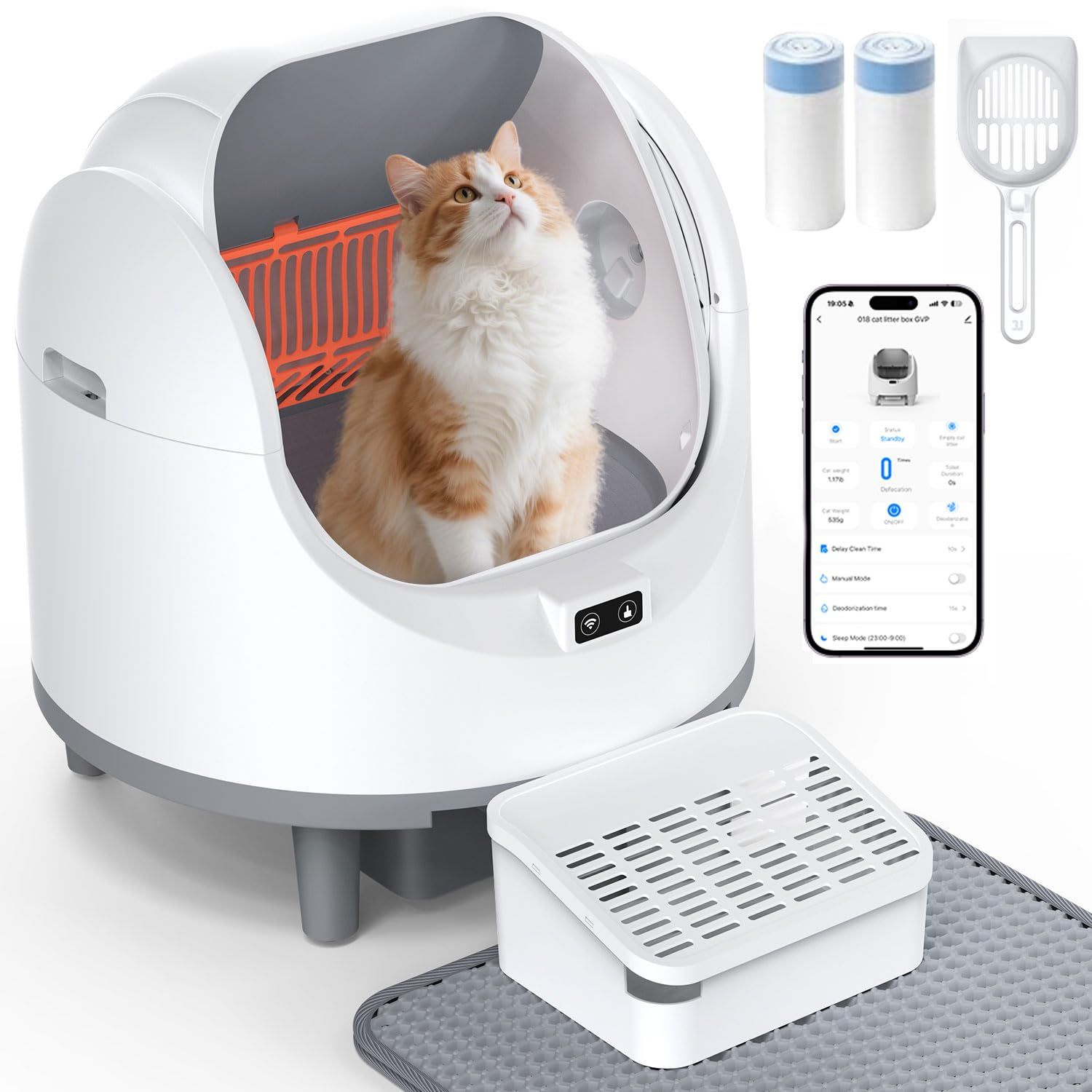 訳あり⭐️猫自動トイレ⭐️スマホ管理 APP連携・静音・安全保護機能