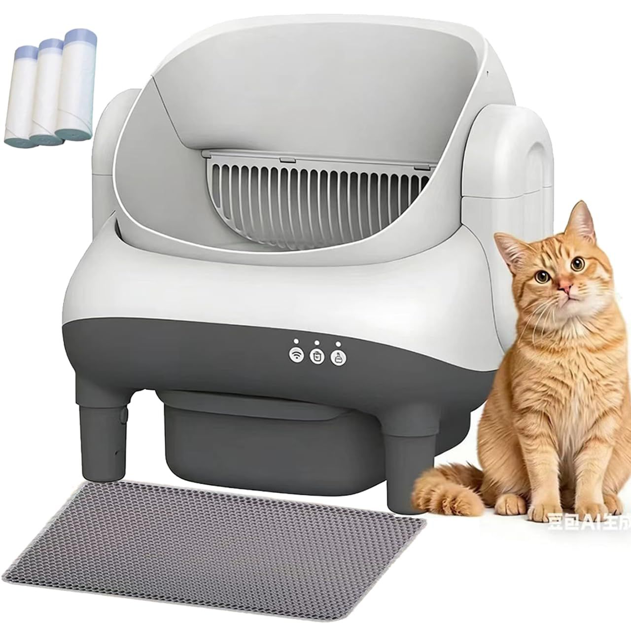☆新品☆自動猫トイレオープントップデザイン、複数の猫用のセルフ 