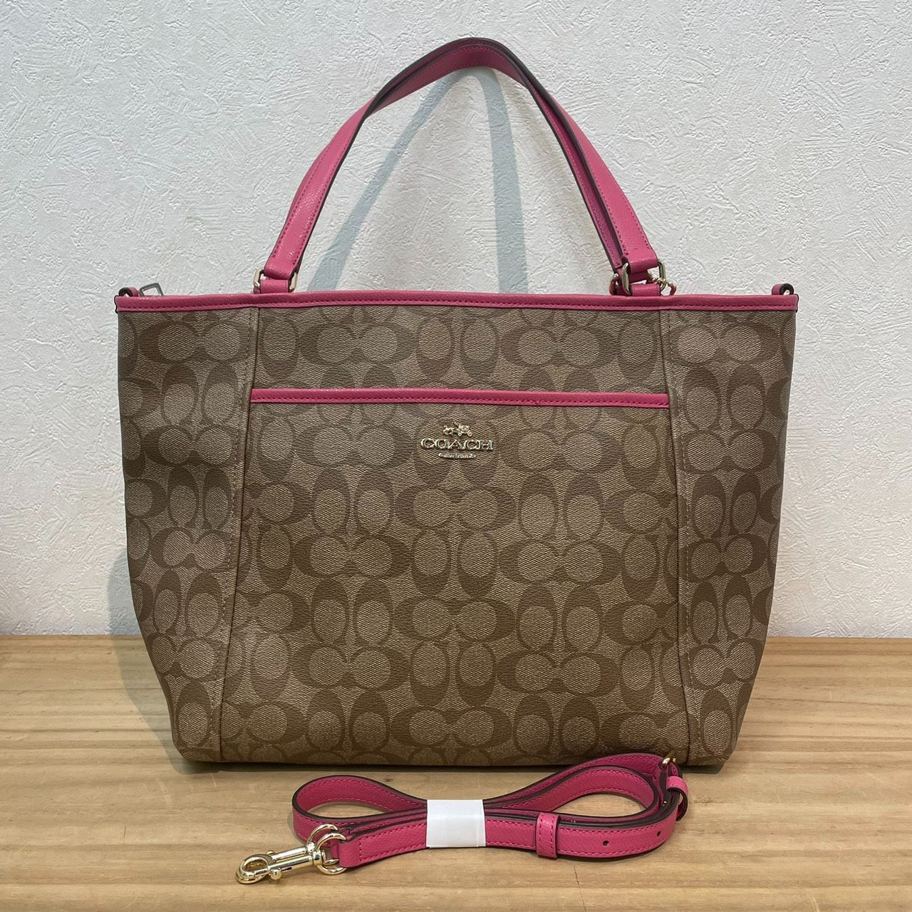 成】極美品!! COACH コーチ シグネチャー 2WAYトートバッグ 成】極美品!! COACH コーチ シグネチャー 2WAYトートバッグ