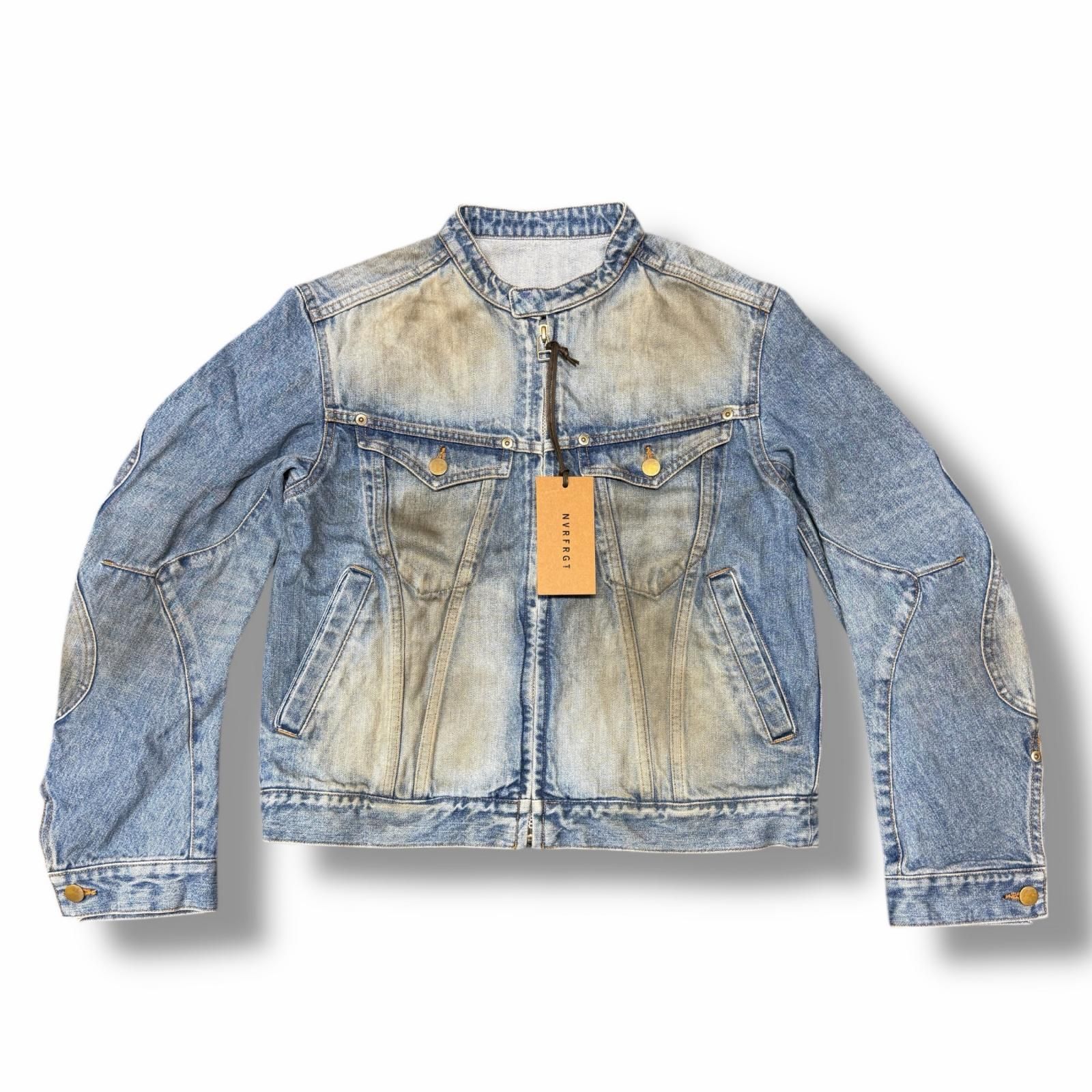 参考上代68200円 未使用 NVRFRGT 25SS DENIM MOTORCYCLE JACKET デニム 