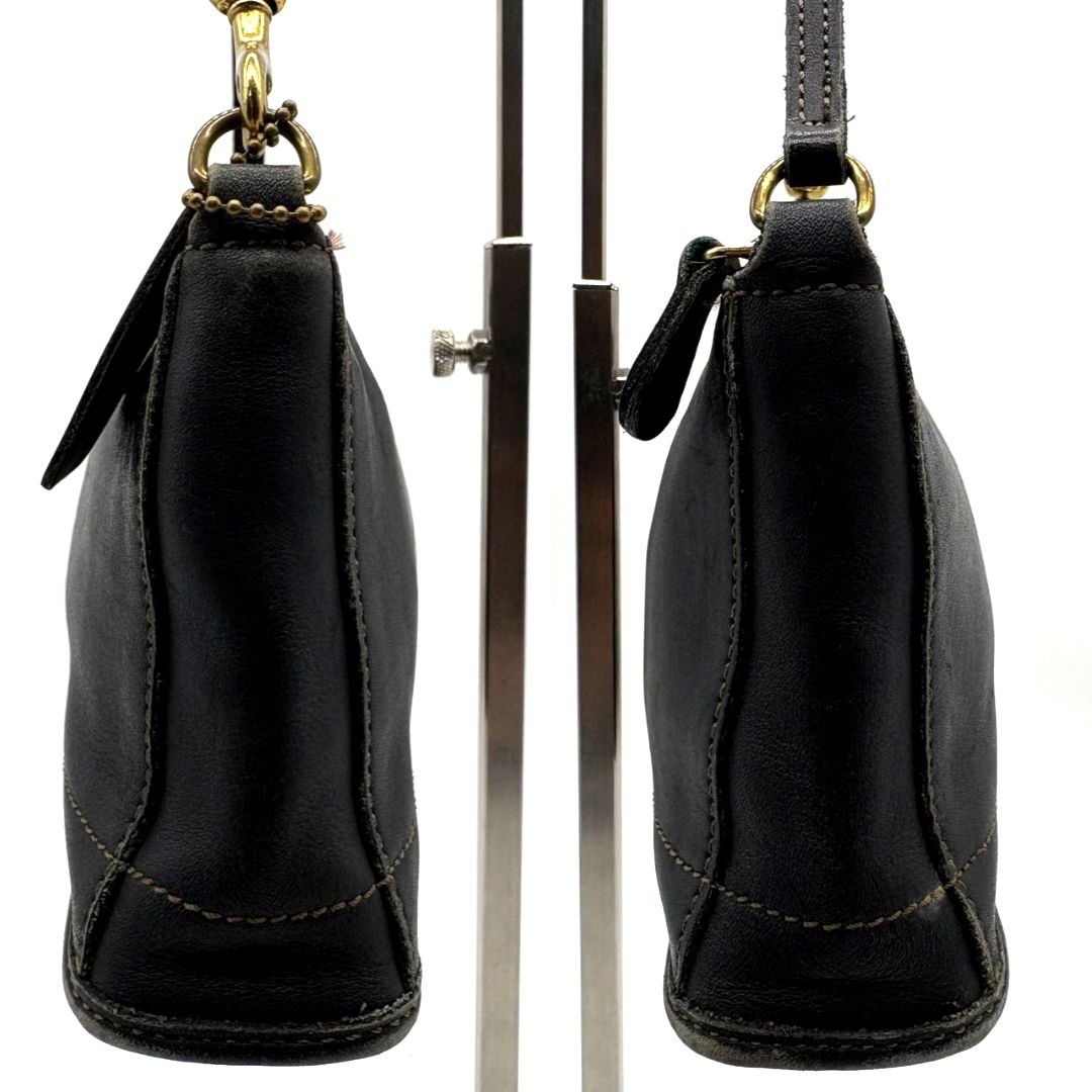 コーチ COACH アクセサリーポーチ レザー ブラック 黒 ハンドバッグ 