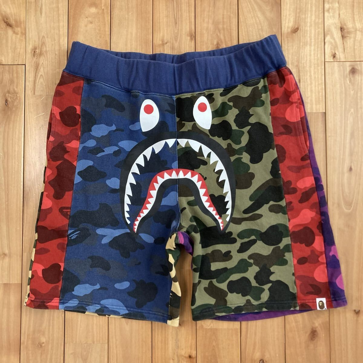 ☆2XL☆ Mix Camo シャーク ハーフパンツ a bathing ape BAPE shark