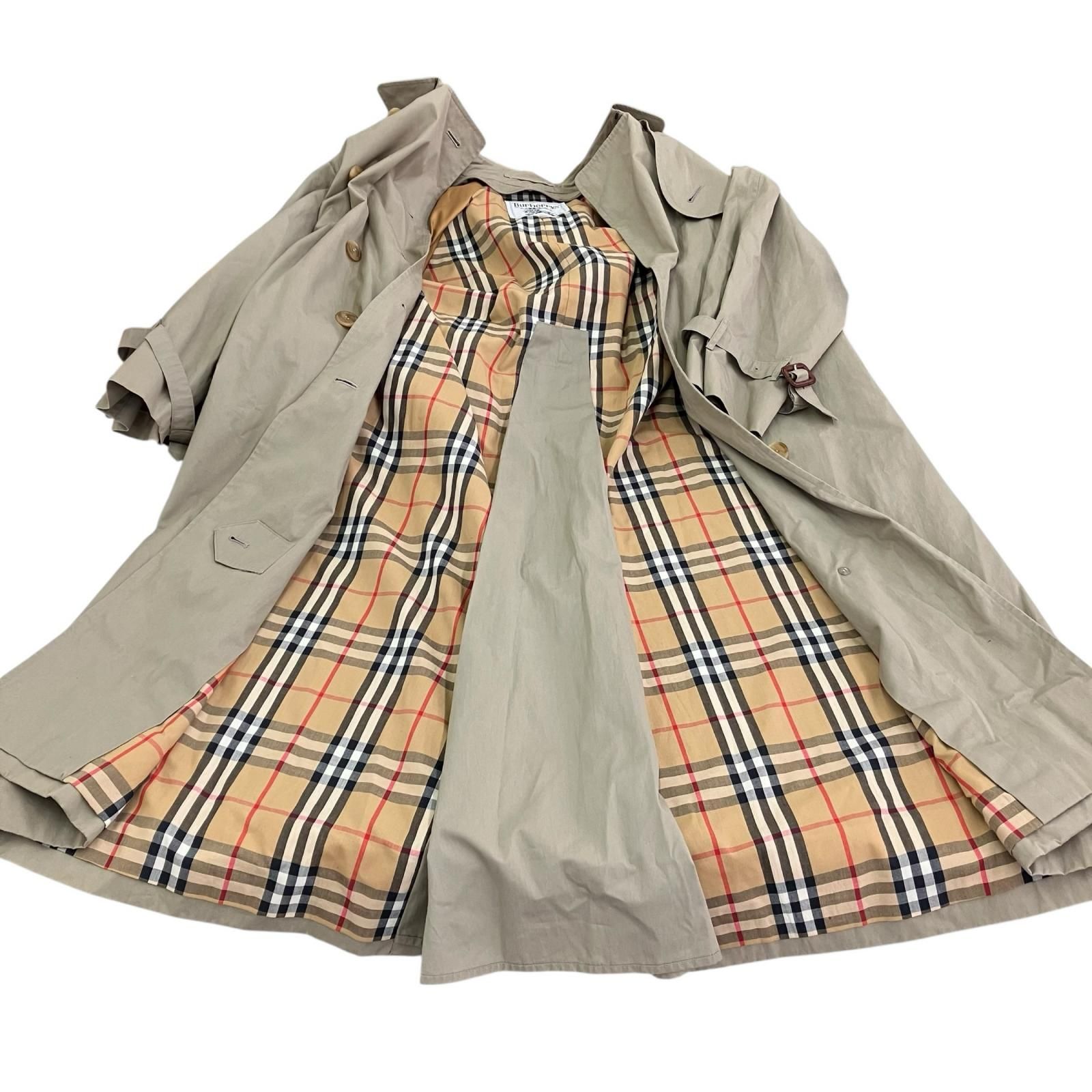 良品⭐️バーバリー　トレンチコート　白タグ　ノバチェック　Aライン　サイズ11号 186005 現状品 Burberrys バーバリーズ 白タグ トレンチコート ダブル