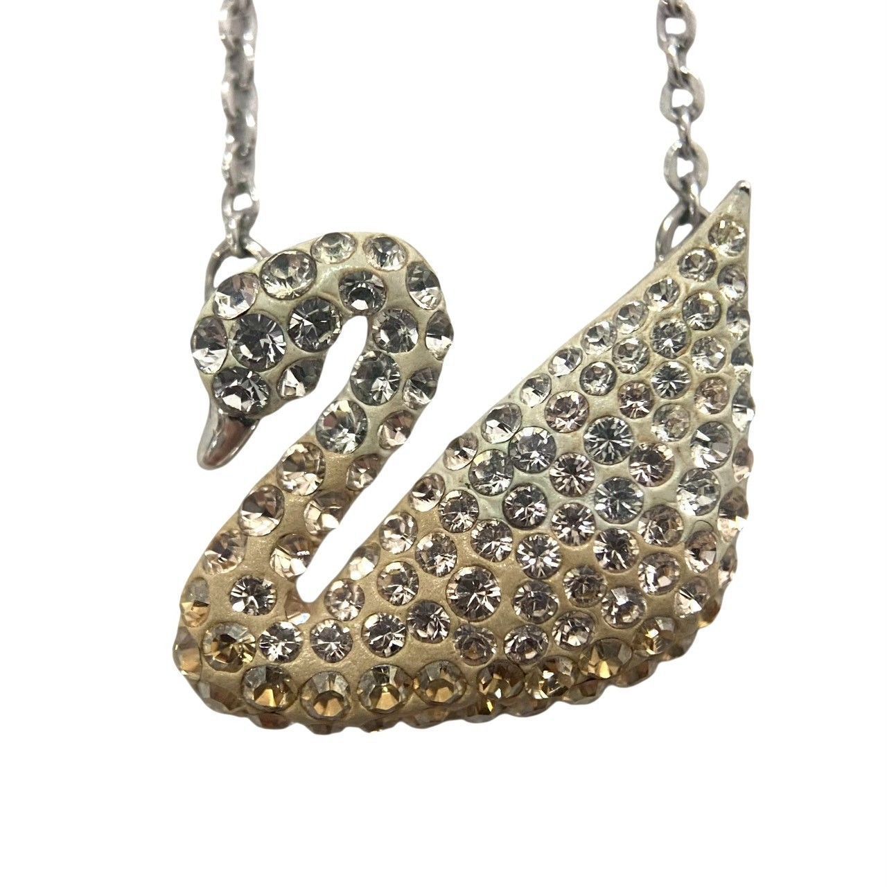SWAROVSKI】スワン ネックレス グラデーション ラインストーン 