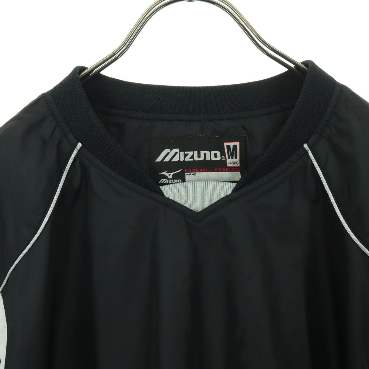 美品 Mizuno ミズノ 長袖 Vネック 裏メッシュ ピステ M ブラック 