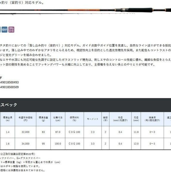 がまかつ　18がまちぬいかだ宙凪 1.4　TK0138