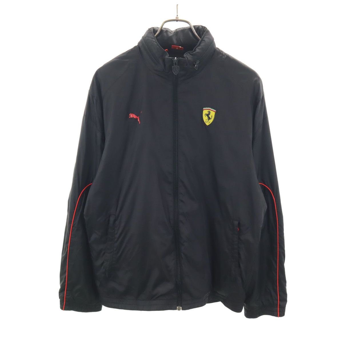 PUMA プーマ ナイロンジャケット M ブラック Ferrari メンズ 古着 