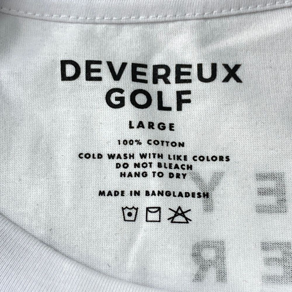サイズ：LARGE DEVEREUX GOLF デヴァローゴルフ 半袖Tシャツ ホワイト