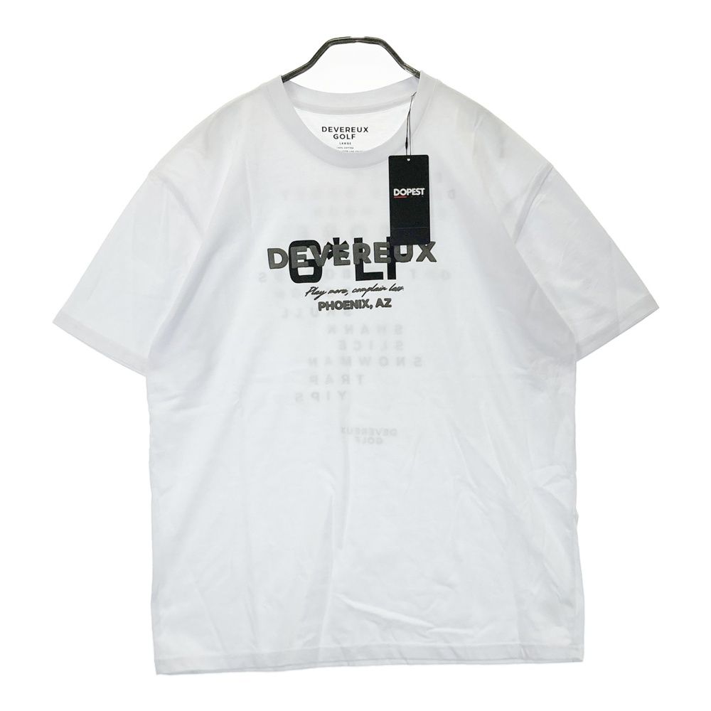 サイズ：LARGE DEVEREUX GOLF デヴァローゴルフ  半袖Tシャツ  ホワイト系 [240101545208] ゴルフウェア メンズ ストスト サイズ：LARGE DEVEREUX GOLF デヴァローゴルフ 半袖Tシャツ ホワイト