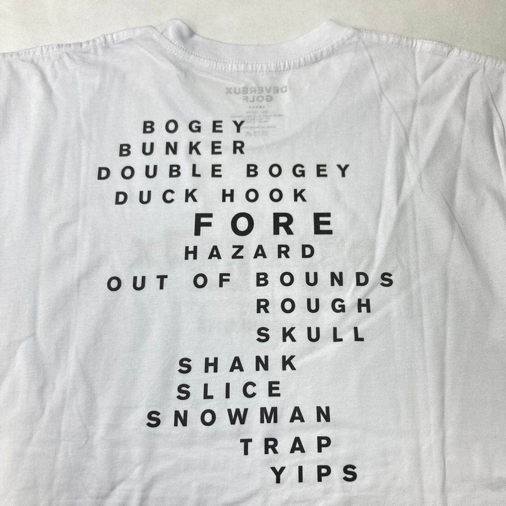 サイズ：LARGE DEVEREUX GOLF デヴァローゴルフ  半袖Tシャツ  ホワイト系 [240101545208] ゴルフウェア メンズ ストスト サイズ：LARGE DEVEREUX GOLF デヴァローゴルフ 半袖Tシャツ ホワイト