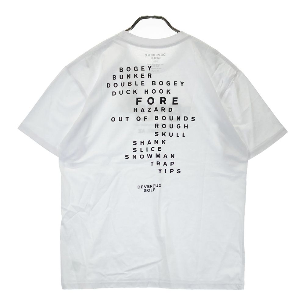 サイズ：LARGE DEVEREUX GOLF デヴァローゴルフ  半袖Tシャツ  ホワイト系 [240101545208] ゴルフウェア メンズ ストスト サイズ：LARGE DEVEREUX GOLF デヴァローゴルフ 半袖Tシャツ ホワイト