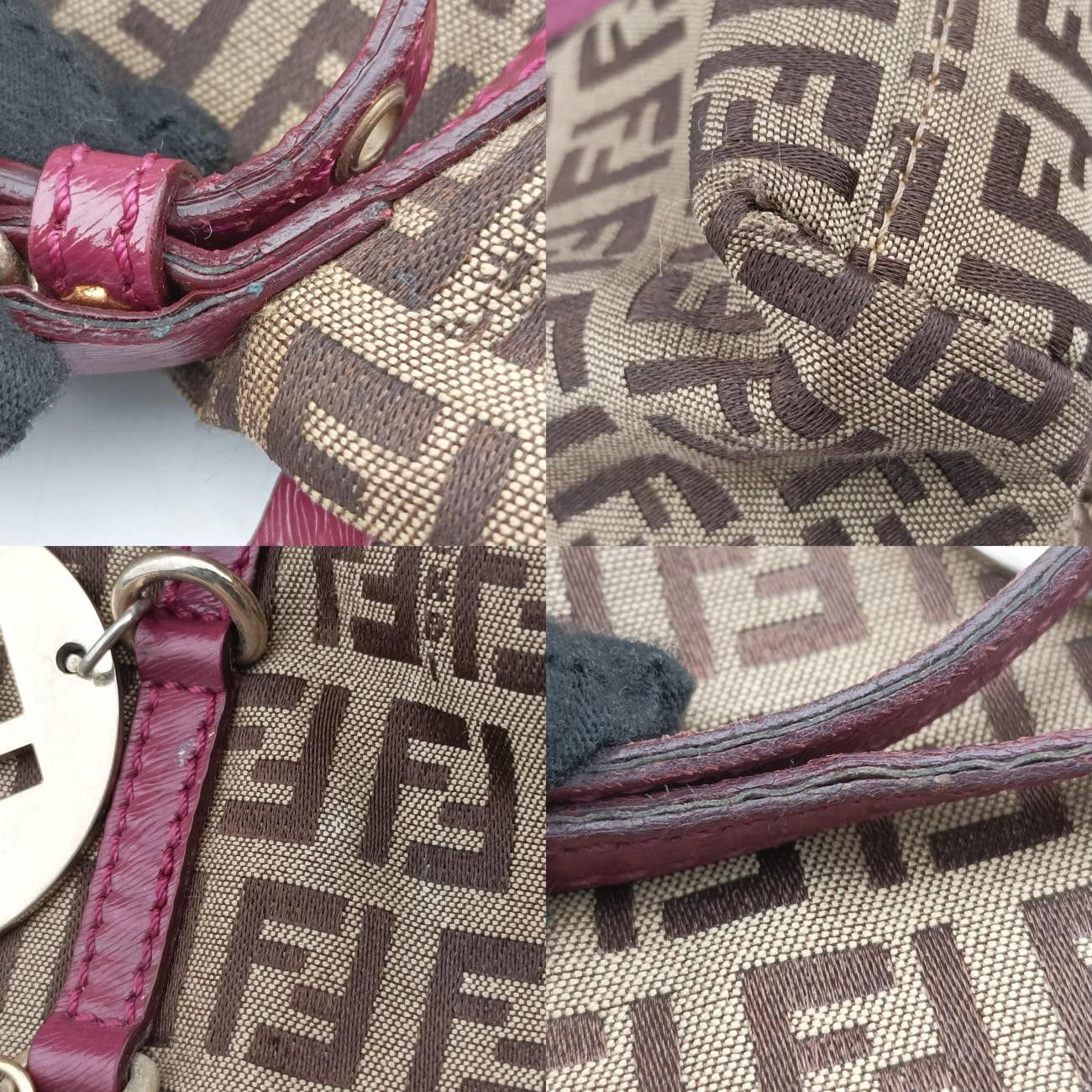 超美品！FENDI フェンディ ショッキングピンク ズッキーノ ポーチ 