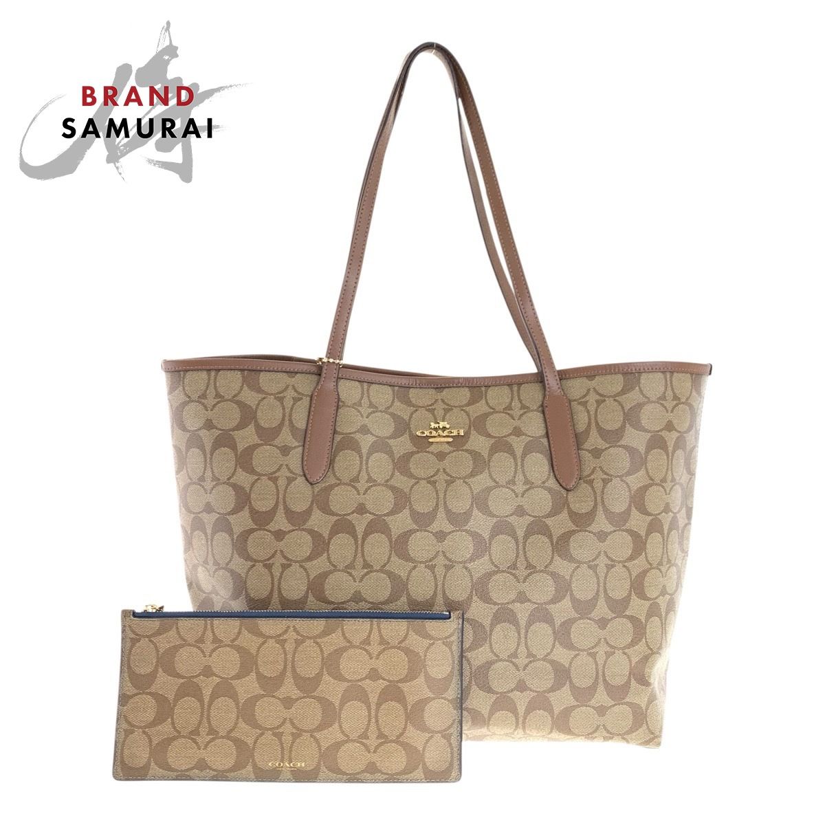 レディース COACH コーチ シグネチャー ベージュ ブラウン ゴールド 