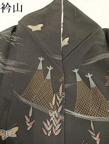 平和屋着物○訪問着 友禅 流水草花文 暈し染め 正絹 逸品 AABG3474ph