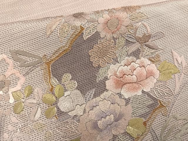平和屋着物○訪問着 本場大島紬 中国三大刺繍 汕頭刺繍 スワトウ刺繍