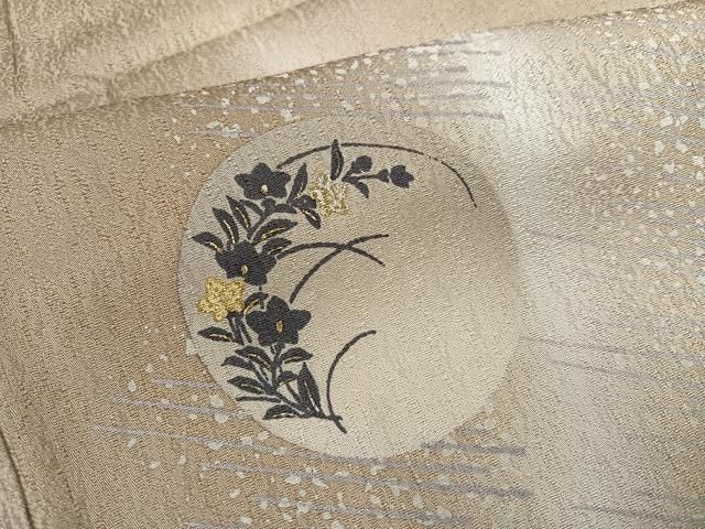 平和屋着物●訪問着　草花丸文　暈し染め　金彩　正絹　逸品　AABG6499ph 平和屋着物○訪問着 草花丸文 暈し染め 金彩 正絹 逸品 AABG6499ph