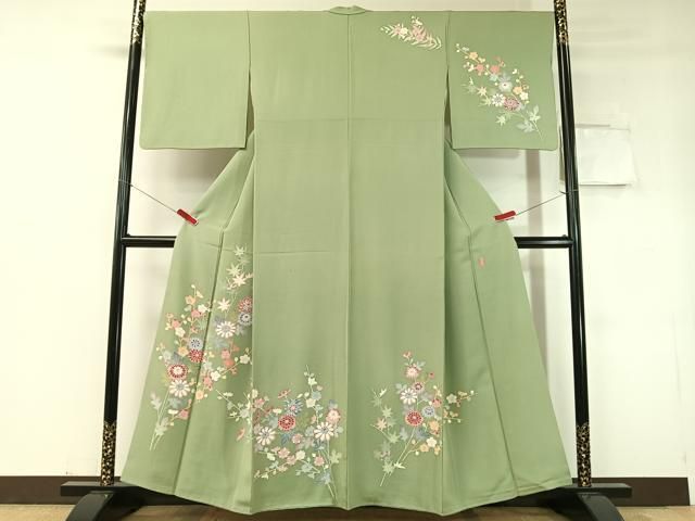 平和屋着物○本加賀友禅作家 押田正義 訪問着 枝花文 正絹 逸品
