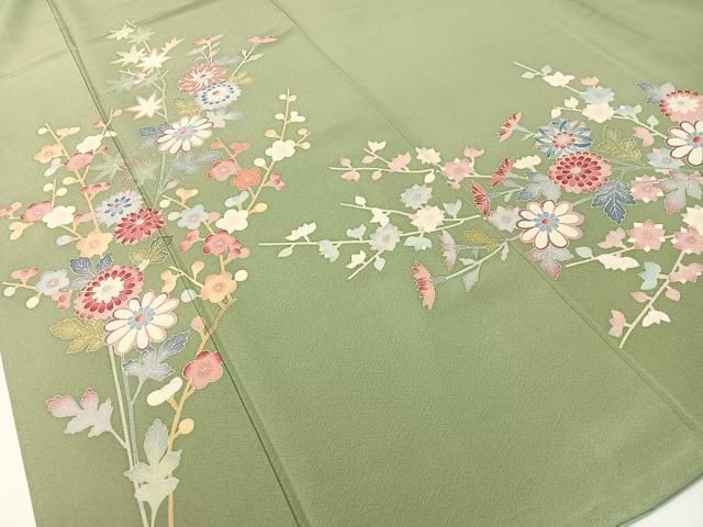 平和屋着物○本加賀友禅作家 押田正義 訪問着 枝花文 正絹 逸品