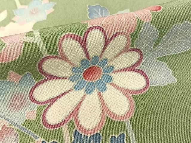 平和屋着物○本加賀友禅作家 押田正義 訪問着 枝花文 正絹 逸品