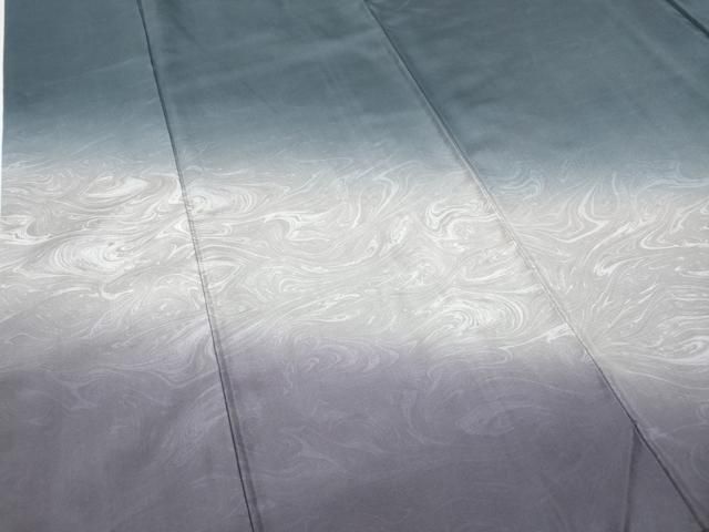 平和屋着物●訪問着　本場染大島紬　墨流し文様　ロング丈　正絹　逸品　CABD7437ut 平和屋着物○訪問着 本場染大島紬 墨流し文様 ロング丈 正絹 逸品