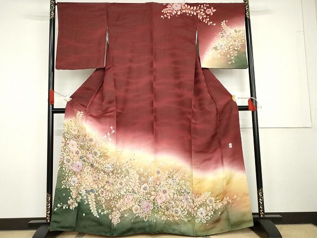 平和屋本店□極上 越後十日町の一流染匠 桐屋・翠山工房 訪問着 辻が花 