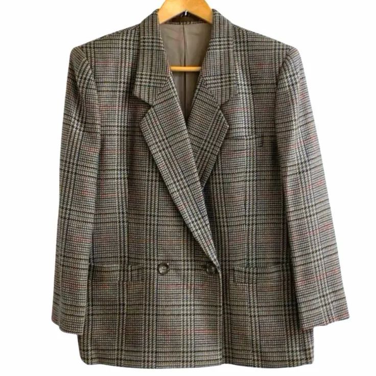 美品 Burberrys ダブル ジャケット コート ウール チェック Mサイズ ヴィンテージ Burberrys バーバリー 毛 ウール 絹 シルク ダブル