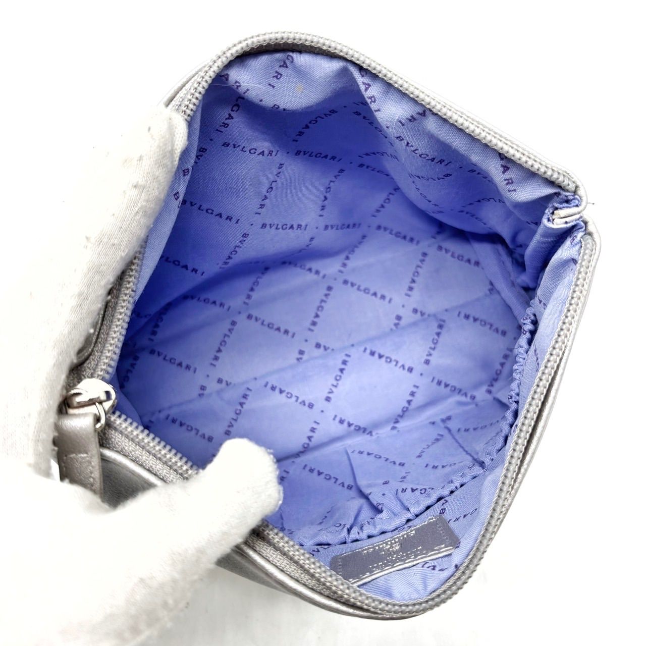 美品】BVLGARI ブルガリ エミレーツ航空 アメニティ ポーチ シルバー