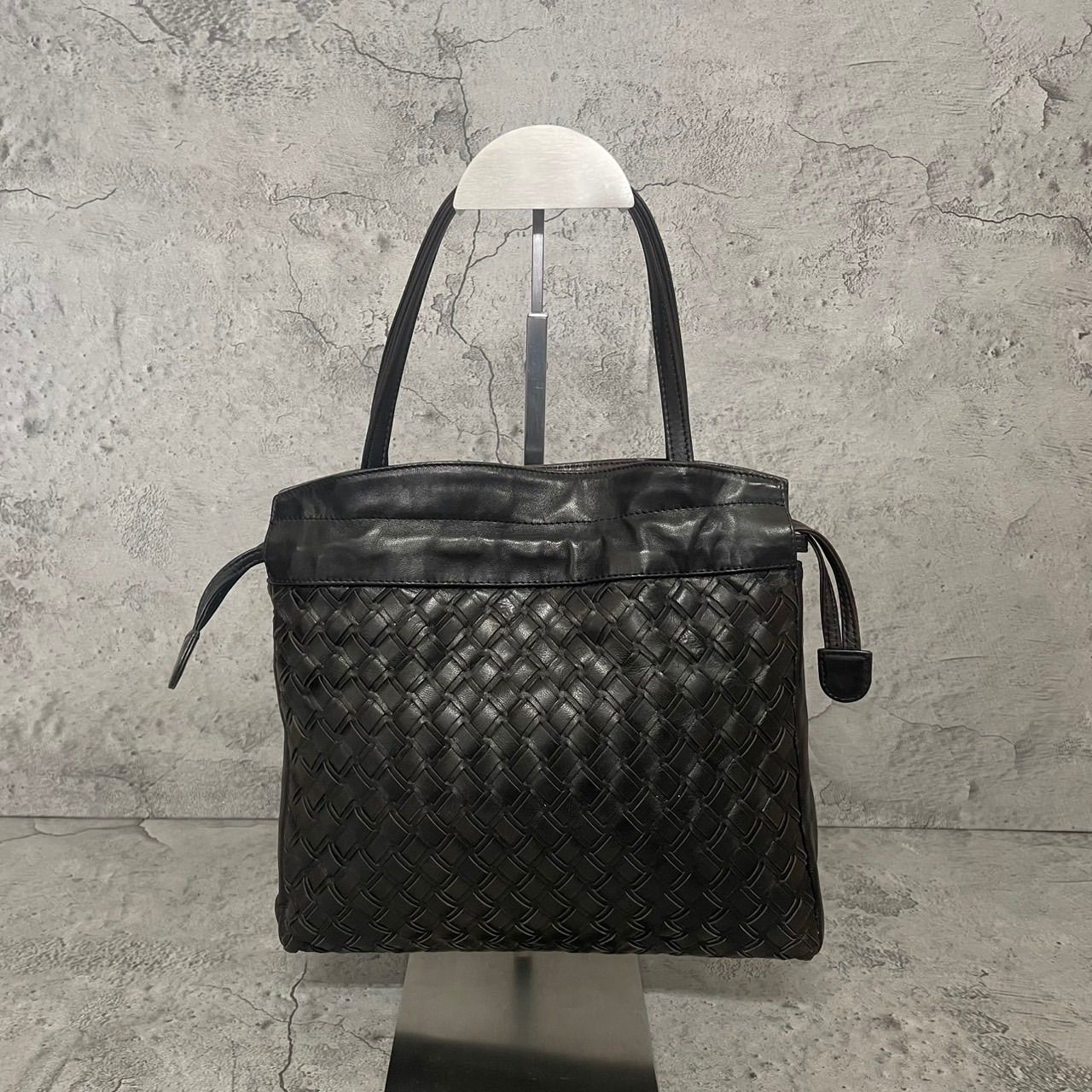 美品 BALLY バリー ハンドバッグ イントレ 編み込み ゴールド金具 ロゴ 