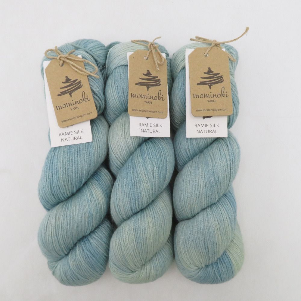 毛糸 mominoki RAMIE SILK NATURAL 3カセ Indigo-Mint 1カセ100g 約425m 海外毛糸 未使用品【中古】 毛糸 mominoki RAMIE SILK NATURAL 3カセ Indigo-Mint 1カセ100g 約