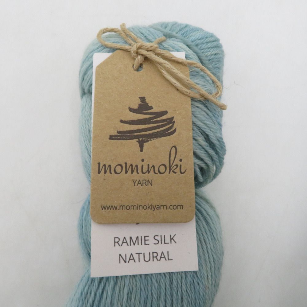 毛糸 mominoki RAMIE SILK NATURAL 3カセ Indigo-Mint 1カセ100g 約