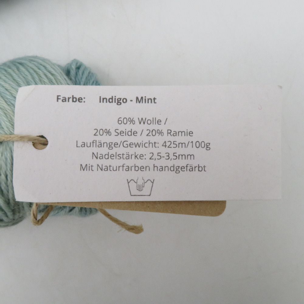 毛糸 mominoki RAMIE SILK NATURAL 3カセ Indigo-Mint 1カセ100g 約