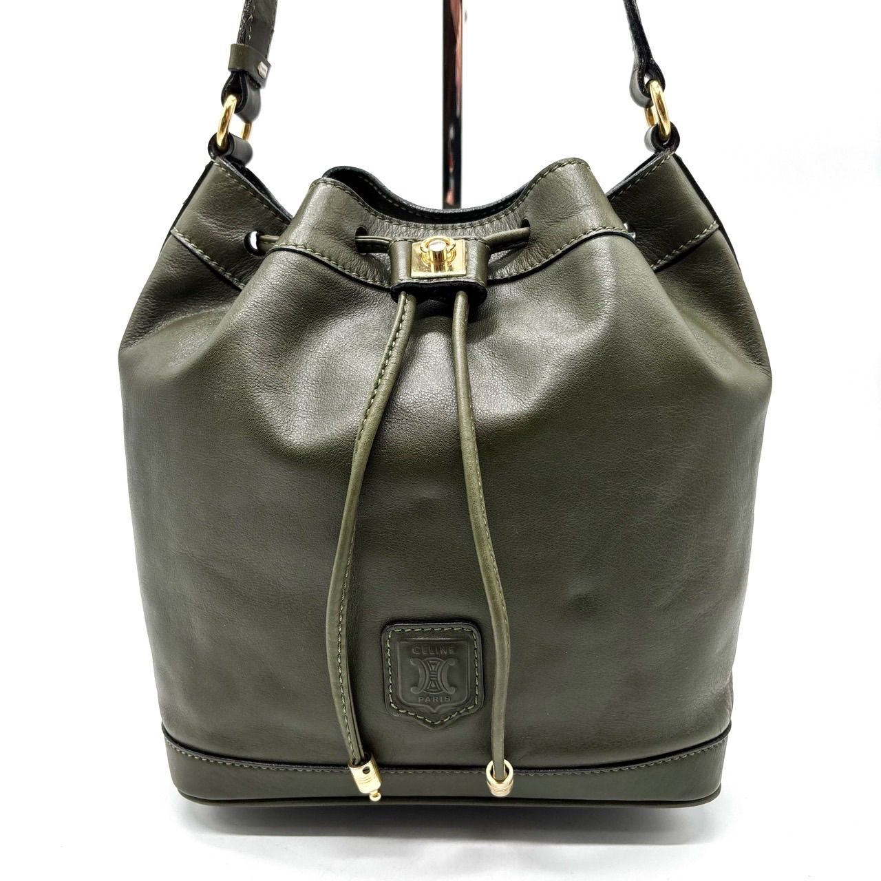 良品】CELINE セリーヌ トリオンフ 巾着 ショルダーバッグ ポシェット 