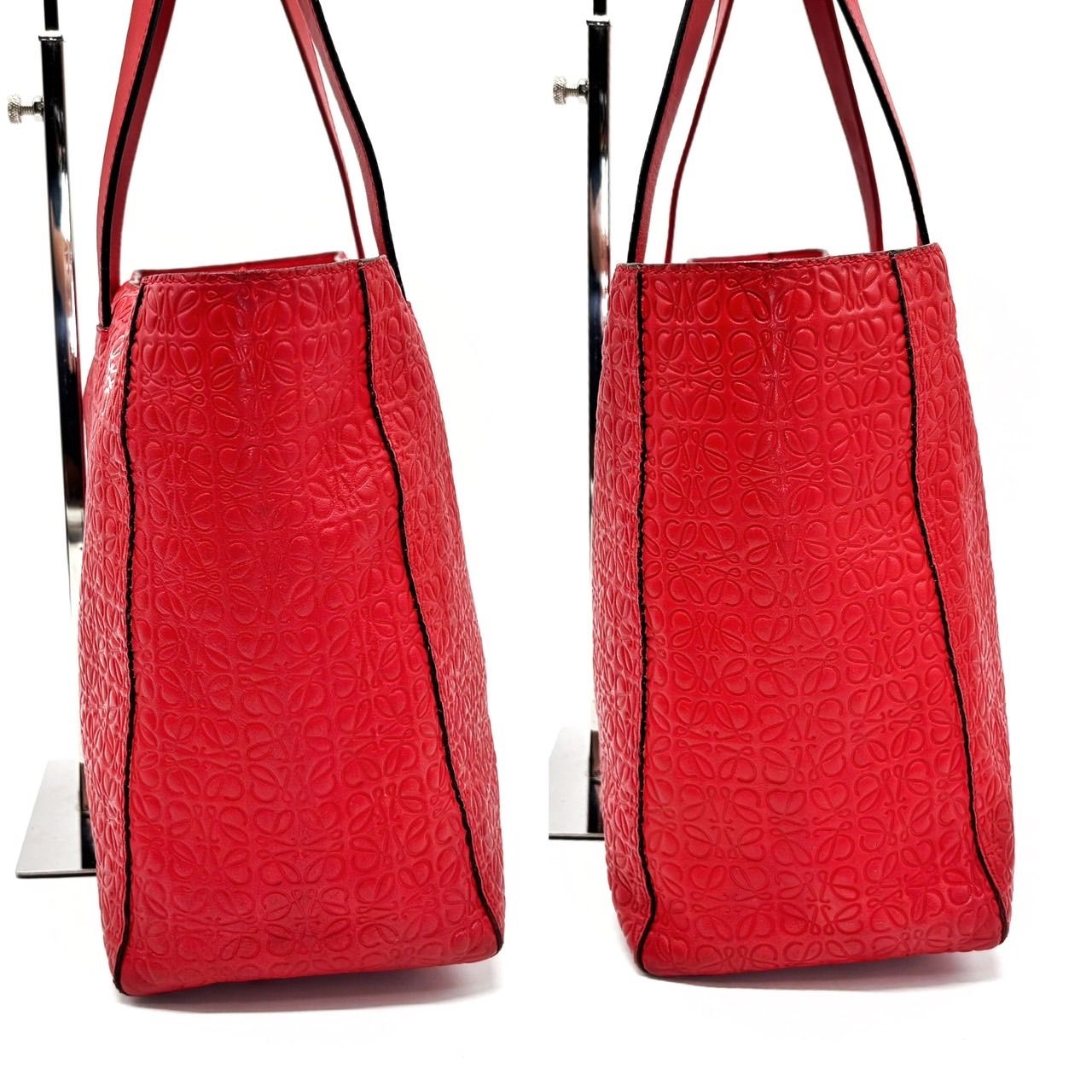 LOEWE ロエベ リピートアナグラム レザー トートバッグ ピンク A4 