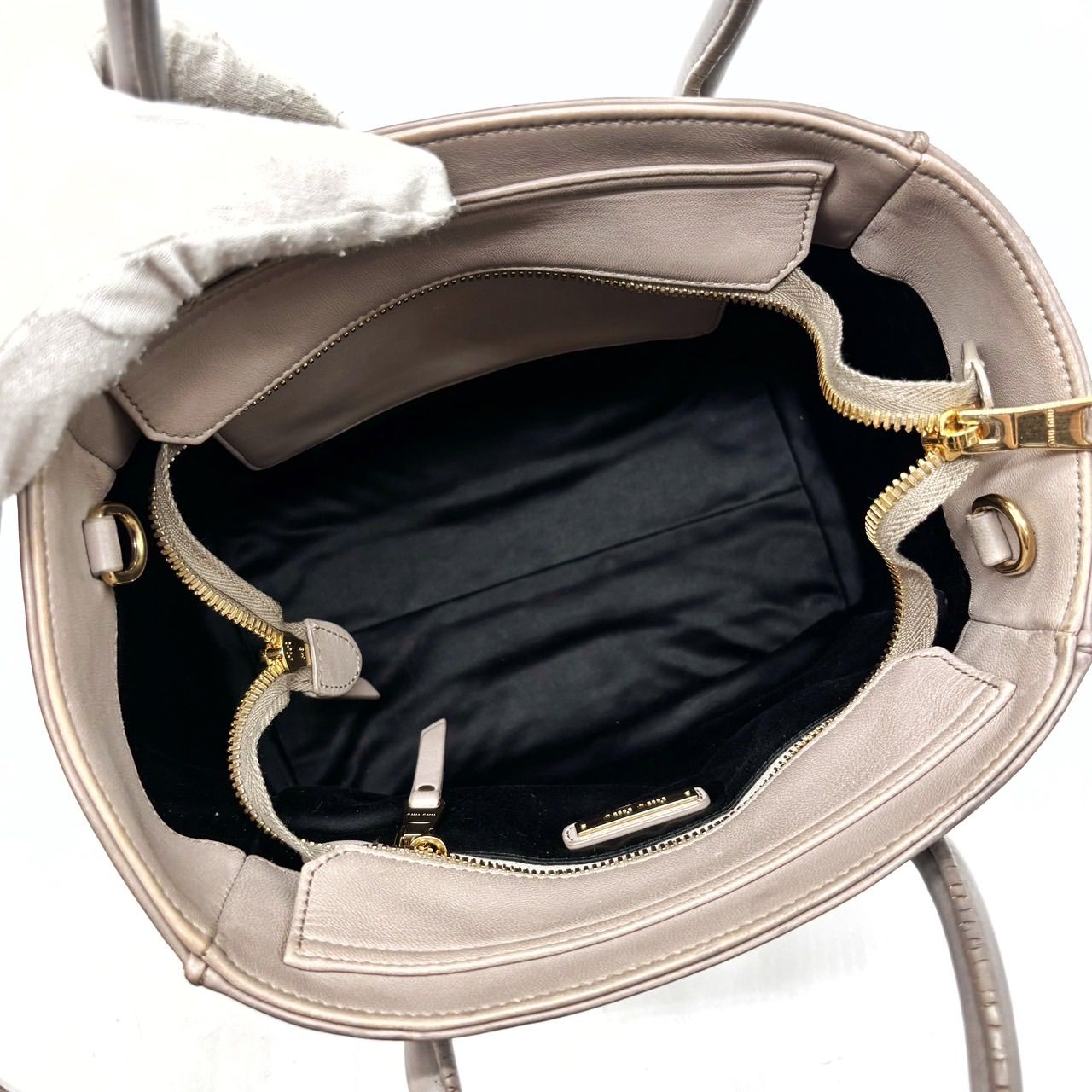 良品】miu miu y2k 2way shoulderbag hand gold parts all leather 