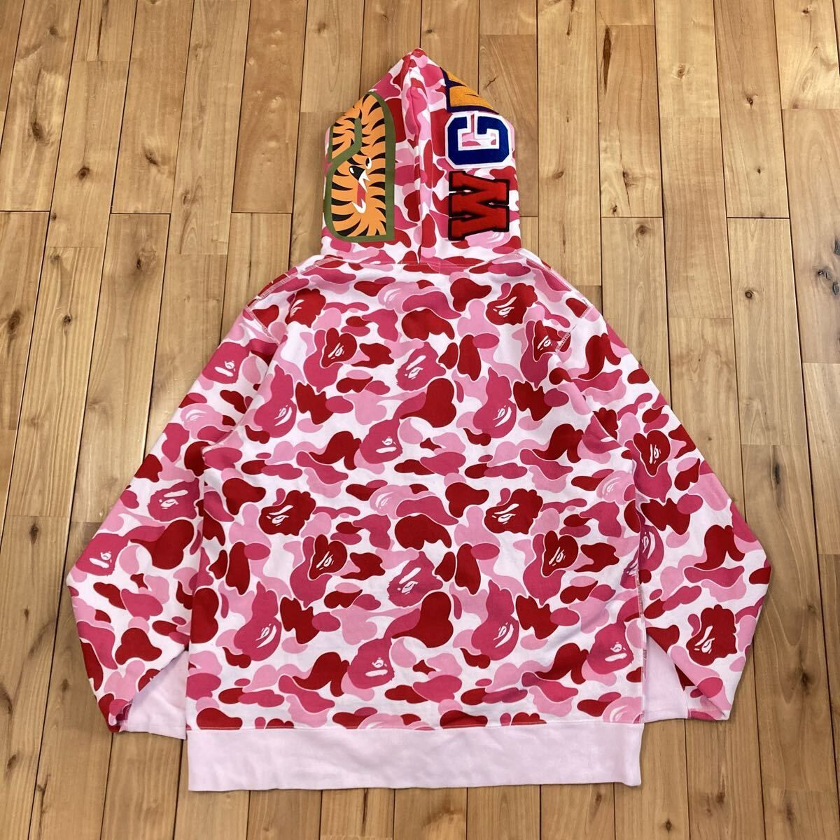 ☆XL☆ CRYSTAL STONE ABC CAMO PINK シャーク パーカー shark full 