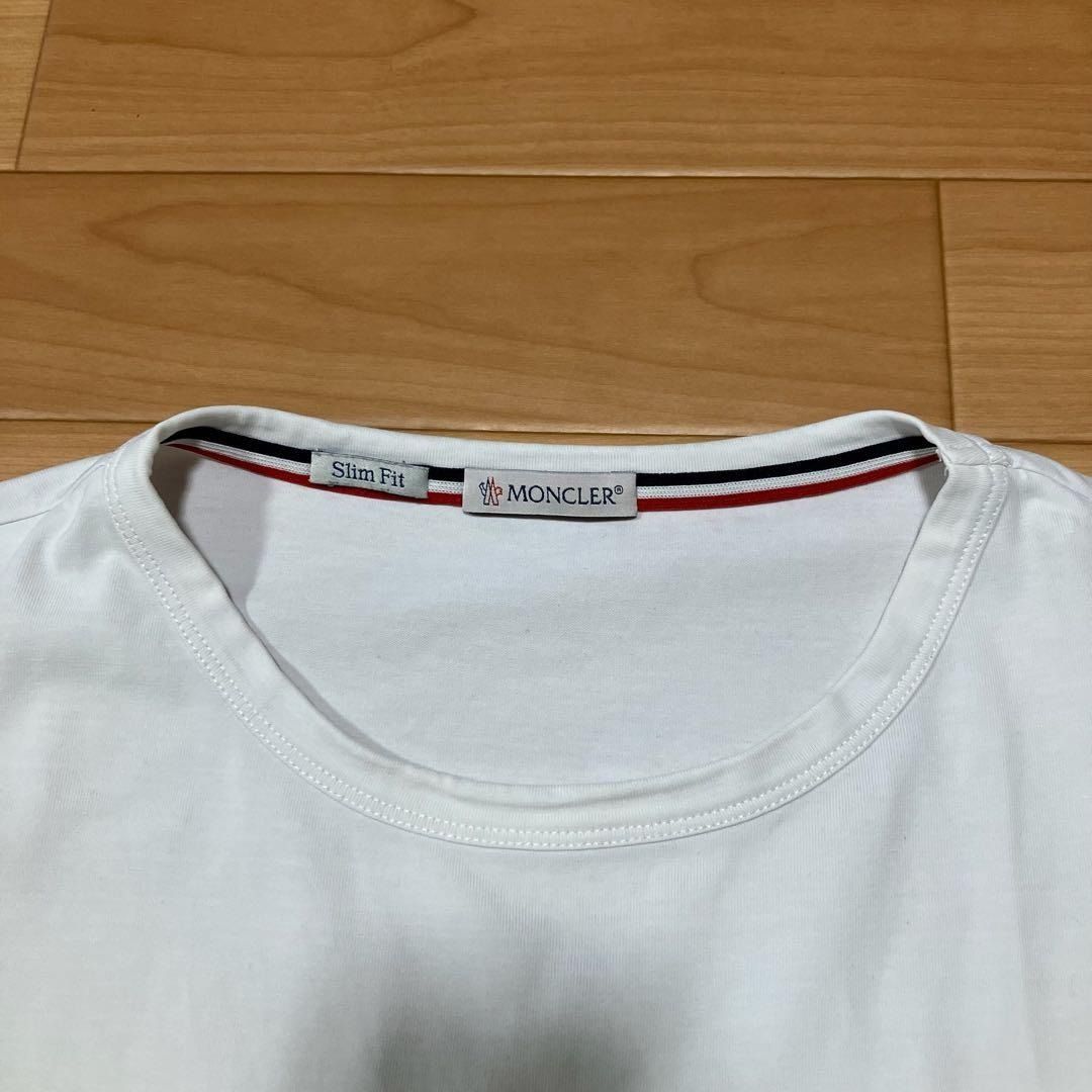 モンクレール シンプル スリムフィット ホワイト XL 白Tシャツ 5S84 