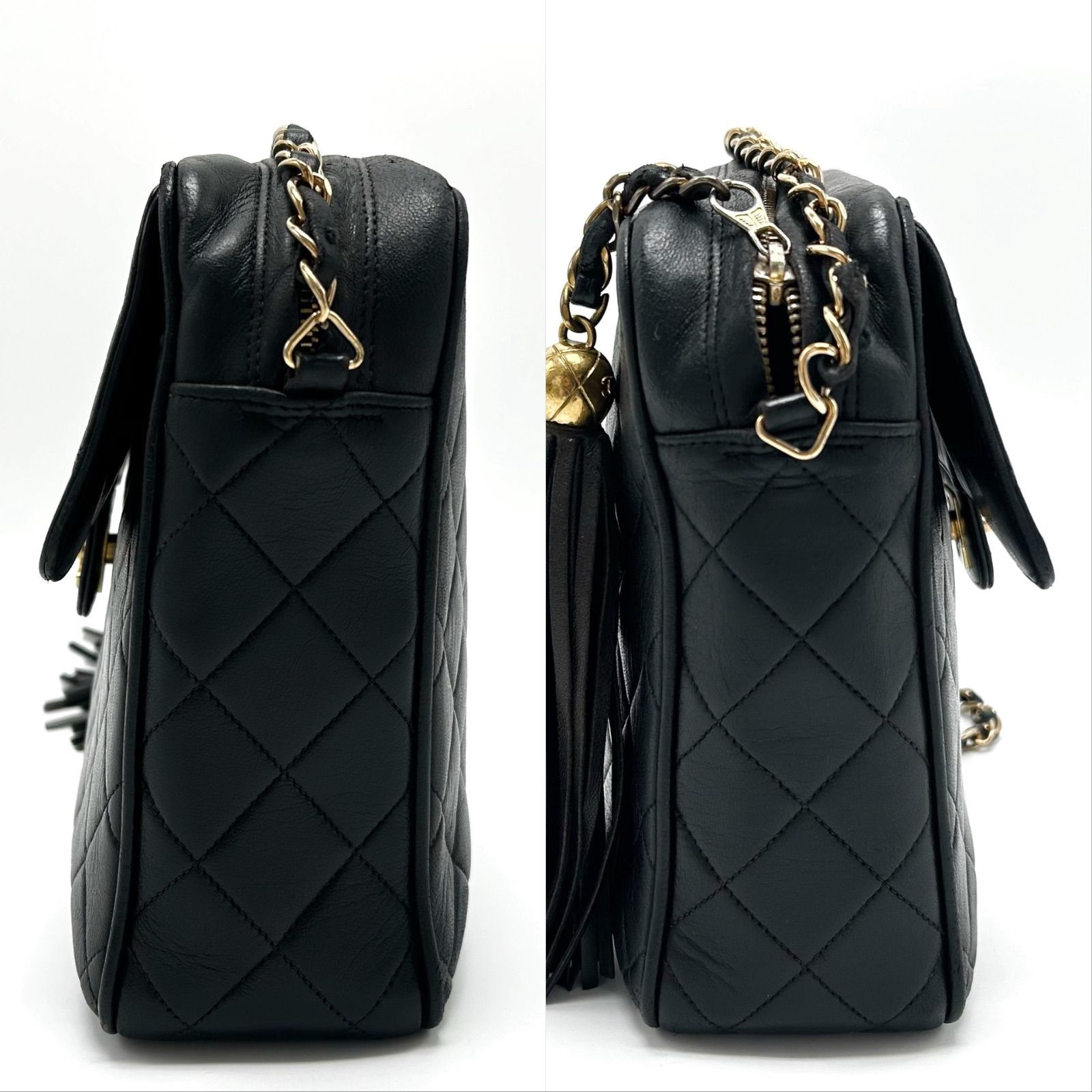 美品 CHANEL シャネル フリンジ チェーンショルダーバッグ 肩掛け 