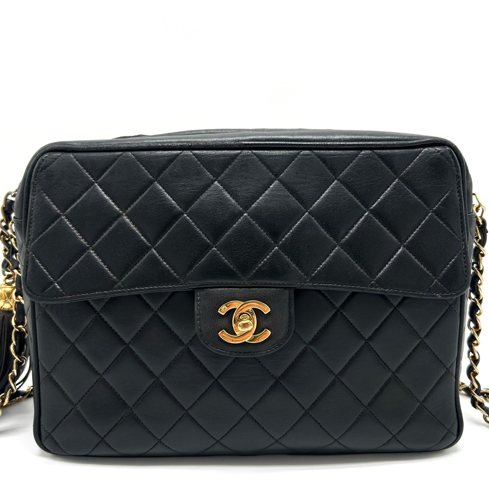 美品 CHANEL シャネル フリンジ チェーンショルダーバッグ 肩掛け 