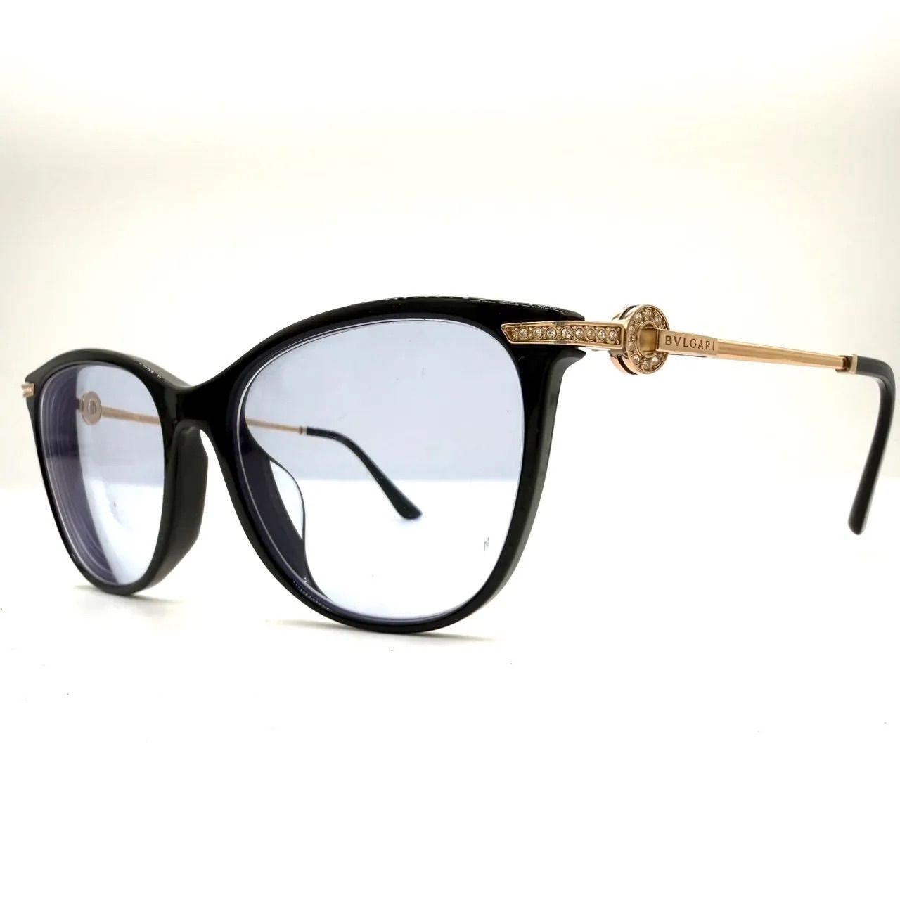 ブルガリ BVLGARI メガネ 4209-B-F 黒 ゴールド ラインストーン 良品 